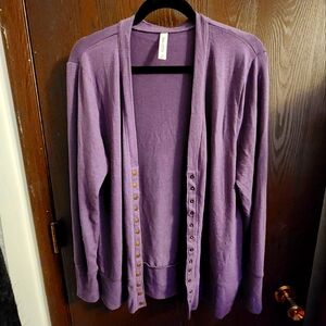Womens snap cardigan violet size 1x